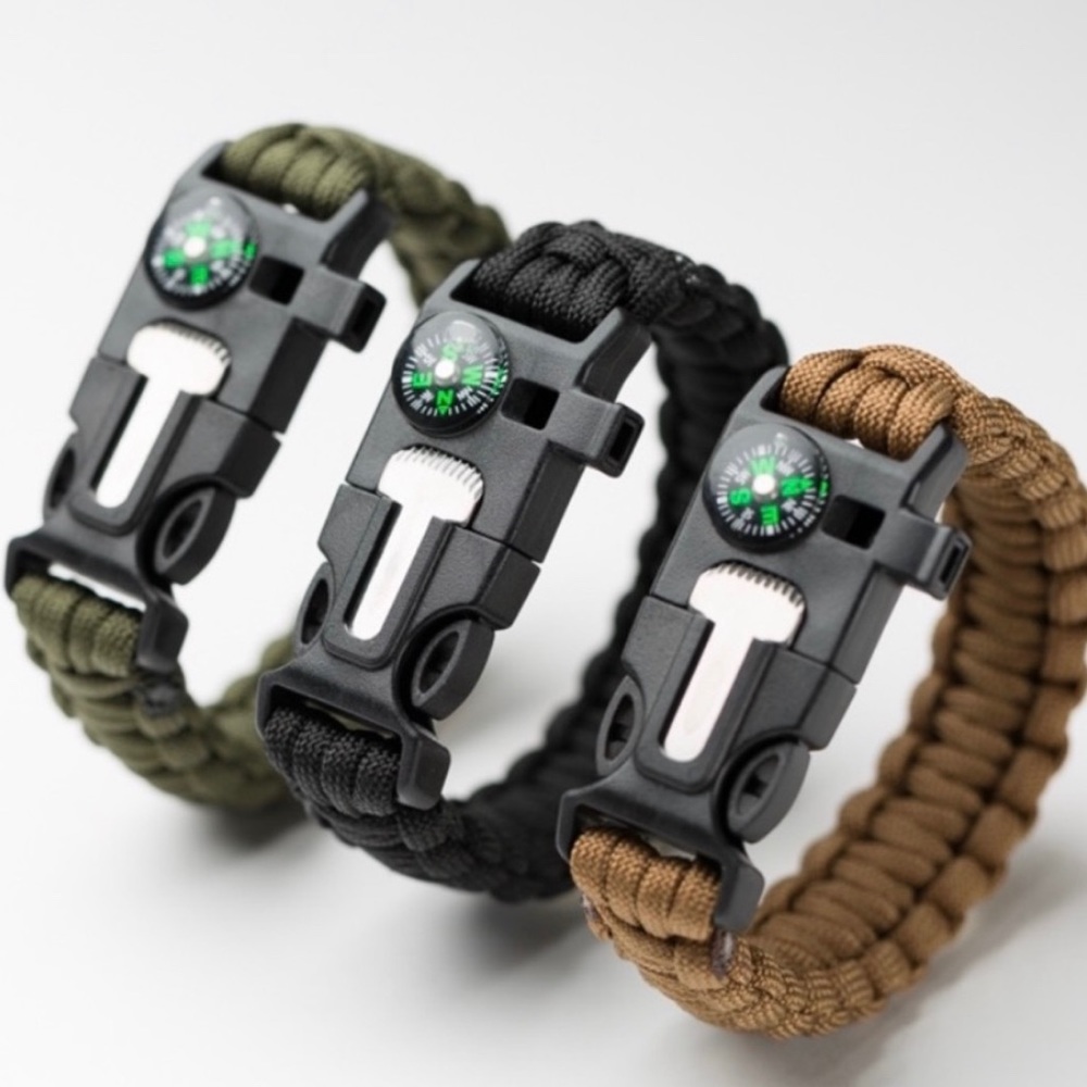 Paracord Outdoor Survival Tactical Bracelet Green Hiking Camp